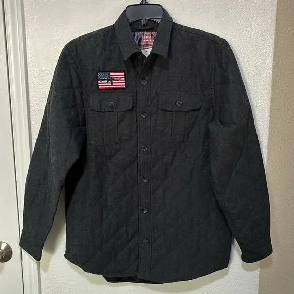 HOWITZER Men's Surrender Quilted Button Down Lined Jacket 100% Cotton Small New - Picture 2 of 8